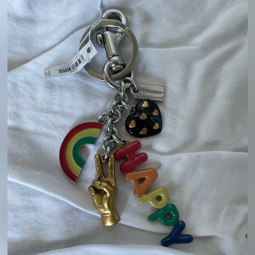 NWT Coach Rainbow Multi Bag Charm